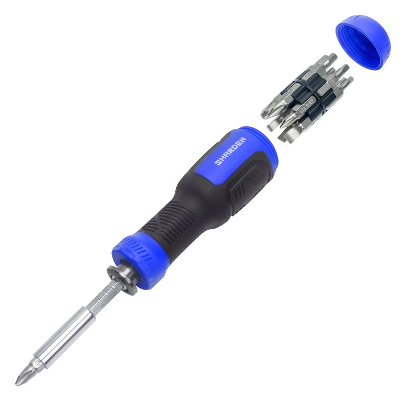 SHARDEN Multibit Screwdriver 13-in-1 Screw Driver Set Adjustable Extension Screwdriver Multitool All in One with Torx Security  Flat Head  Phillips  Hex  Square and 1/4 Nut Driver - Image 1